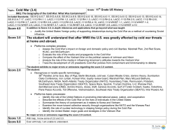 Topic: Cold War (3.4) The student will understand that after WWII the
