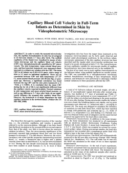 Capillary Blood Cell Velocity in Full-Term Infants as