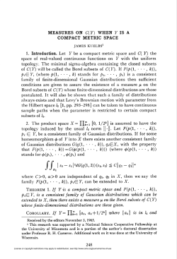 MEASURES ON C( Y) WHEN Y IS A COMPACT METRIC SPACE f f