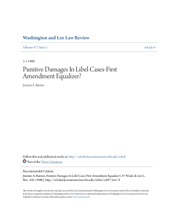 Punitive Damages In Libel Cases