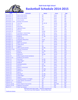 Basketball Schedule 2014-2015