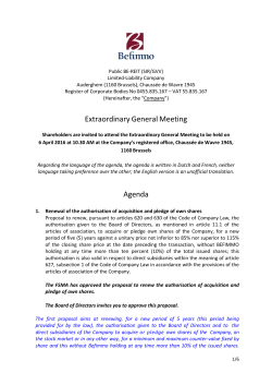 Extraordinary General Meeting Agenda