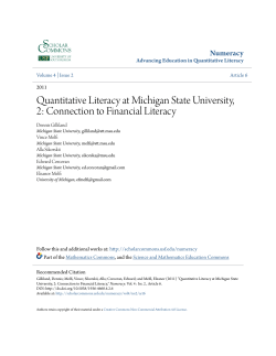 Quantitative Literacy at Michigan State University, 2: Connection to