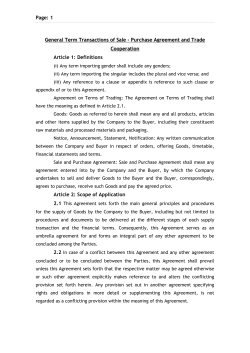 Page: 1 General Term Transactions of Sale