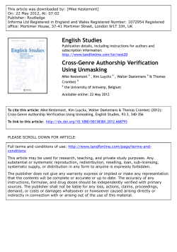 Cross-Genre Authorship Verification Using Unmasking