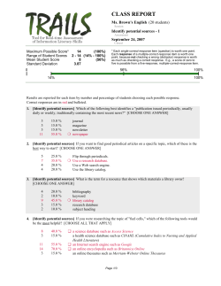 TRAILS -- CLASS Report - Tool for Real