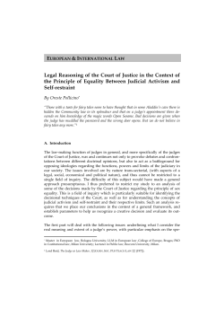 Legal Reasoning of the Court of Justice in the Context