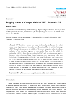 Stepping toward a Macaque Model of HIV-1 Induced AIDS