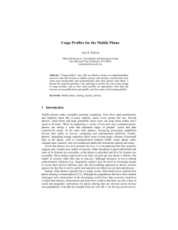 Usage Profiles for the Mobile Phone