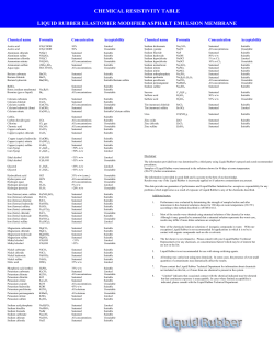 chemical resistivity table liquid rubber elastomer