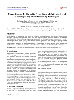 Quantification by Signal to Noise Ratio of Active Infrared