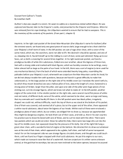 excerpt from Gulliver`s Travels