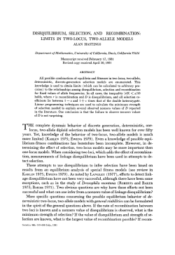 DISEQUILIBRIUM, SELECTION, AND RECOMBINATION