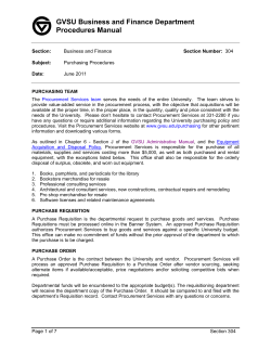 Purchasing Procedures - Grand Valley State University
