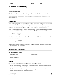 2. Speed and Velocity