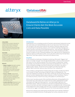DatabaseUSA Relies on Alteryx to Ensure Clients Get the Most