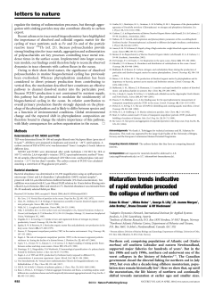 Maturation trends indicative of rapid evolution preceded the collapse