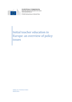 Initial teacher education in Europe: an overview of policy issues