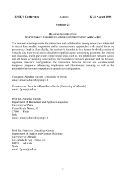 Meaning construction: functionalist, cognitivist and