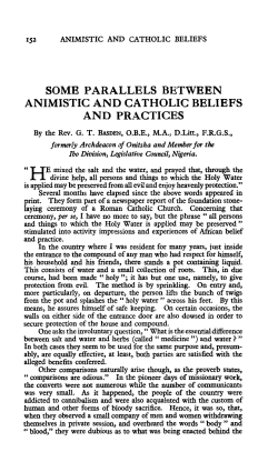 some parallels between animistic and catholic