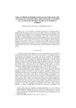 "For a Narrow Interpretation of Section 90 of The Australian