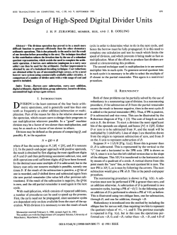Design of High-Speed Digital Divider Units