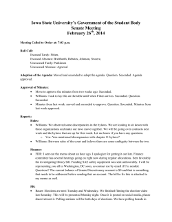 Senate Meeting Minutes - ISU Student Government