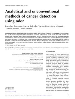Analytical and unconventional methods of cancer detection using odor