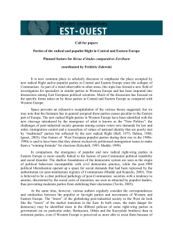 Call for papers Parties of the radical and populist Right in Central