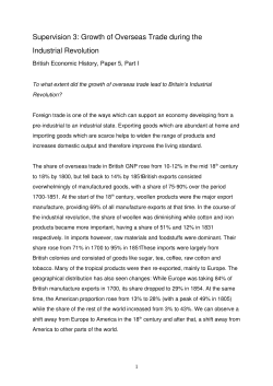 Growth of Overseas Trade during the Industrial Revolution