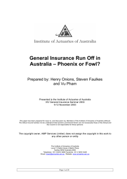 General Insurance Run Off in Australia