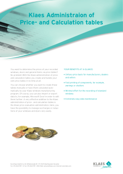Klaes Price Table Administration
