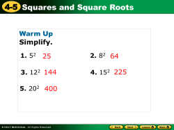 Squares and Square Roots 4-5