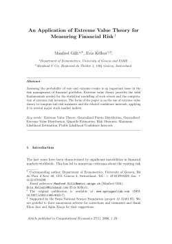 An Application of Extreme Value Theory for Measuring Financial