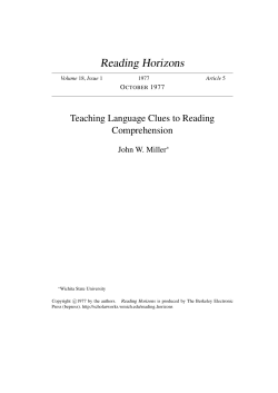 Teaching Language Clues to Reading Comprehension