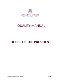 Office of the President Quality Manual.