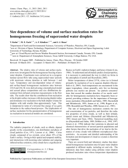 Size dependence of volume and surface nucleation rates