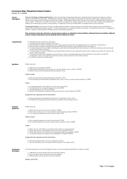 Curriculum Map: Elementary Science Grade 1 Page 1 of 22 pages