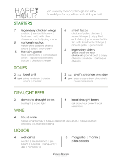 STARTERS SOUPS DRAUGHT BEER WINE LIQUOR