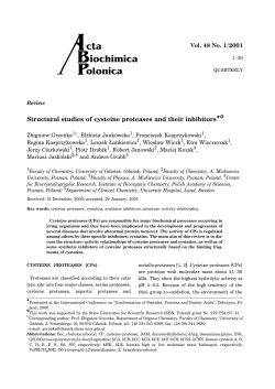 Structural studies of cysteine proteases and their inhibitors*.