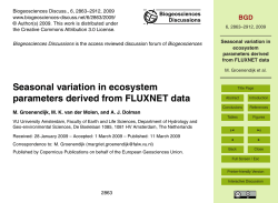 Seasonal variation in ecosystem parameters derived from FLUXNET