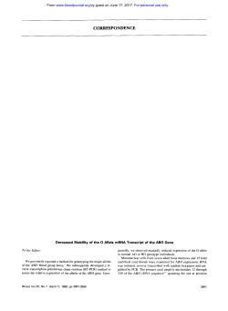 correspondence - Blood Journal