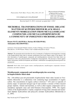 Microbial transformations of fossil organic matter of kupferschiefer