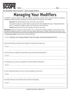 Managing Your Modifiers