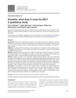 Empathy: what does it mean for GPs? A qualitative study
