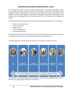 Administration and Finance Divisional Priorities