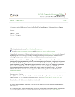 A Postmodern Look at Modernism: A Review Article - Purdue e-Pubs