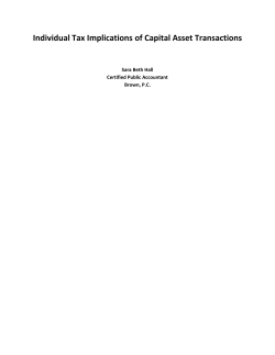 Individual Tax Implications of Capital Asset Transactions