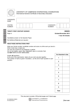 UNIVERSITY OF CAMBRIDGE INTERNATIONAL