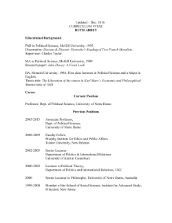 Curriculum Vitae - Kroc Institute